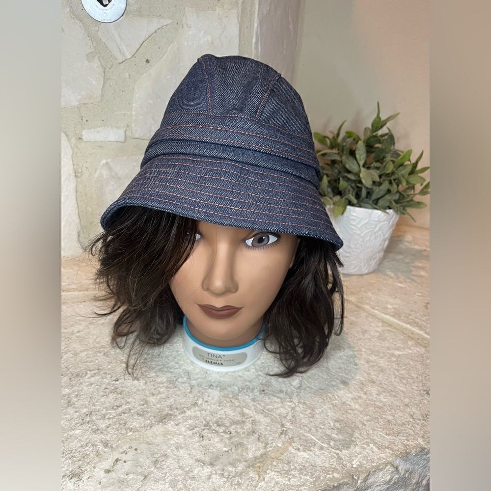 Kokin New York The Packable denim cloche bucket hat